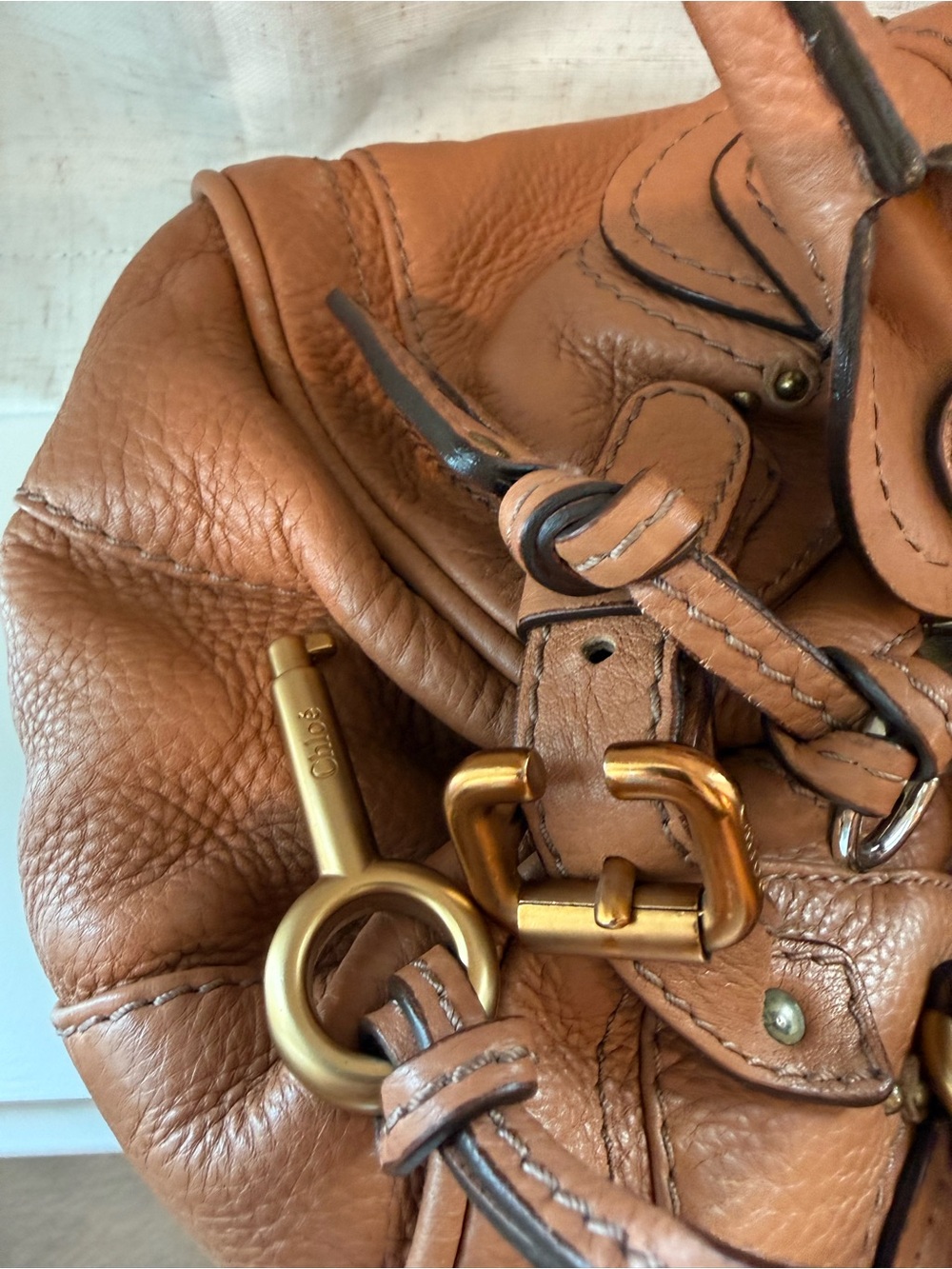Chloe paddington Brown Leather Shoulder Bag with Gold Hardware - Picture 8 of 11